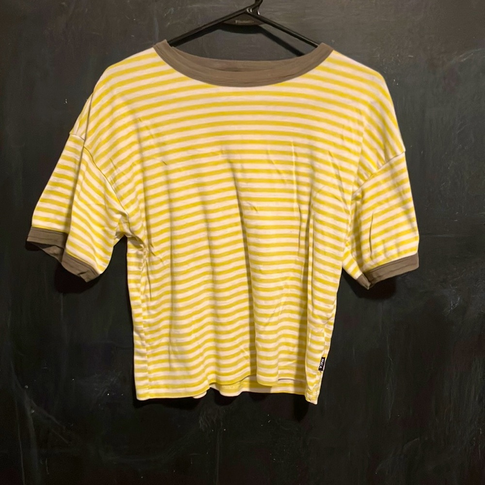 Yellow and White Striped T-shirt
